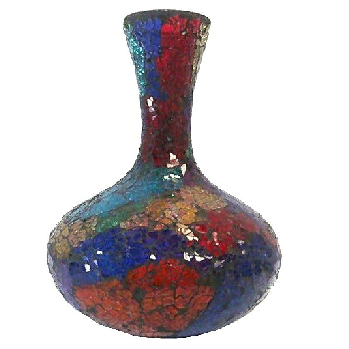 Jarrón cristal craquelado 25x20 cm